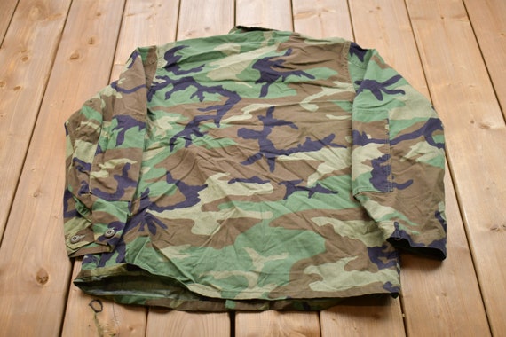 Vintage 1990s Military Field Jacket / Button Up J… - image 2