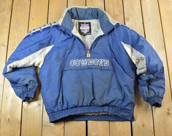 Vintage 1990s Dallas Cowboys NFL Football Genuine Leather Zip up