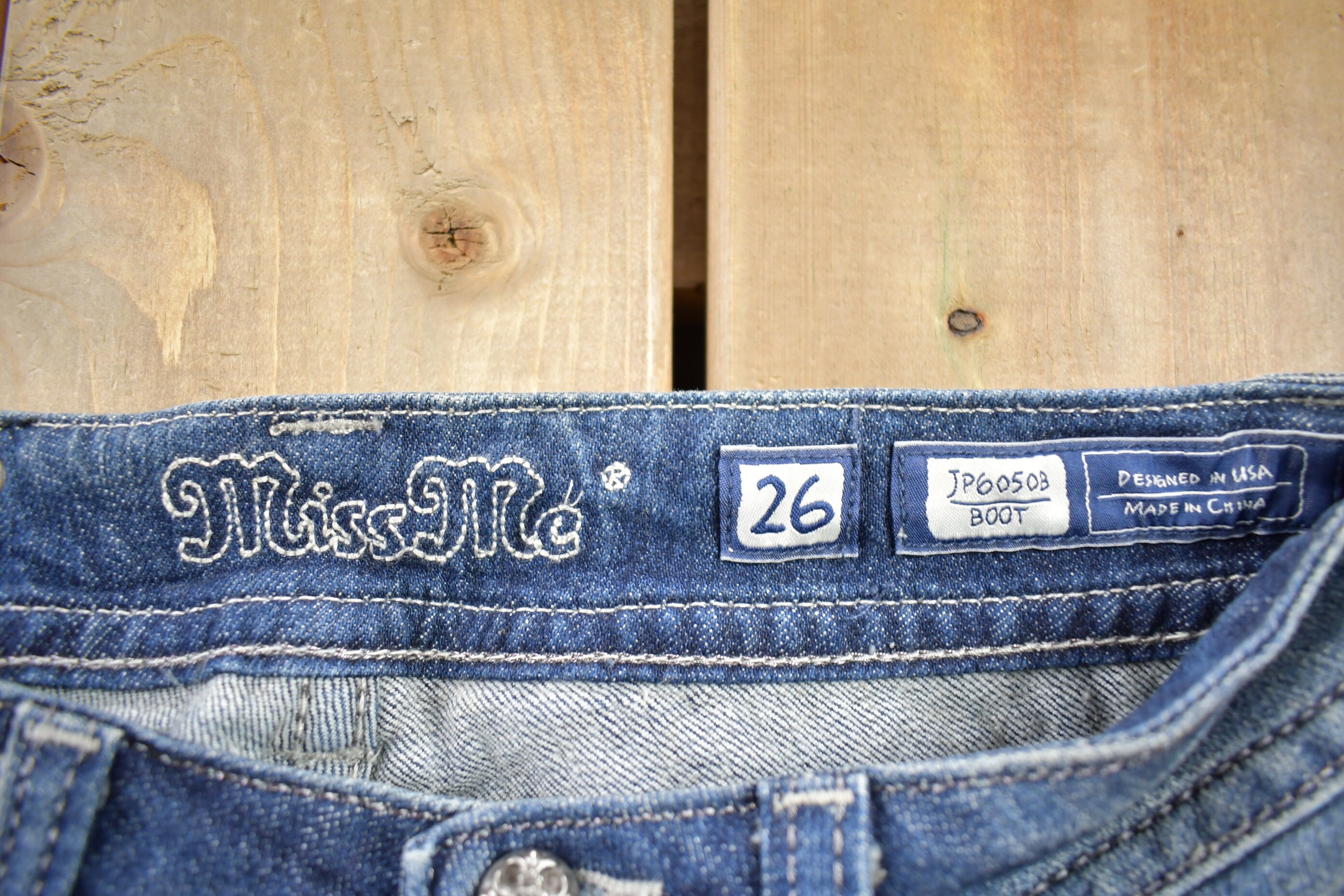 Vintage Y2K Miss Me Bedazzled Low Rise Jeans Size 26x30 / Boot Cut