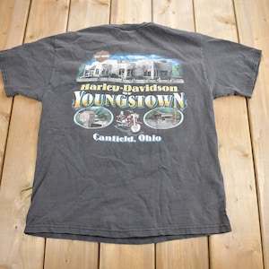 Vintage 1999 Harley Davidson Of Youngstown Canfield Ohio T-Shirt / Made In USA / Biker Tee / Souvenir T Shirt