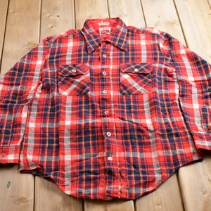 Vintage 1990s Country Squire Plaid Wool Flannel Button Up Shirt / 1990s Button Up / Vintage Flannel / Plaid Shirt / Button Down / 90s Wool