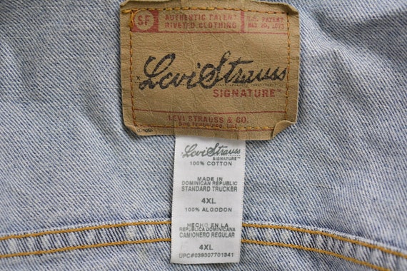 Vintage 1990s Levis Denim Jean Jacket Vest Size 4XL Black