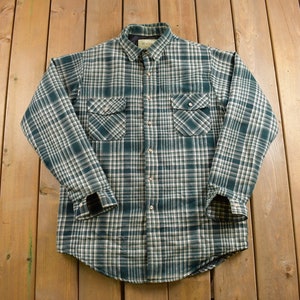 Vintage 1970s Melton Plaid Button Up Shirt / 1980s Button Up / Vintage Flannel / Plaid Flannel / Casual Shirt / Formal Shirt / Made In USA