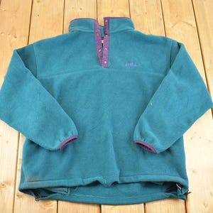 Vintage 1990s LL Bean Fleece Quarter Button Sweater Women's M / Outdoorsman / 90s Outdoorsman Sweater / Fleece Hiking Zip up