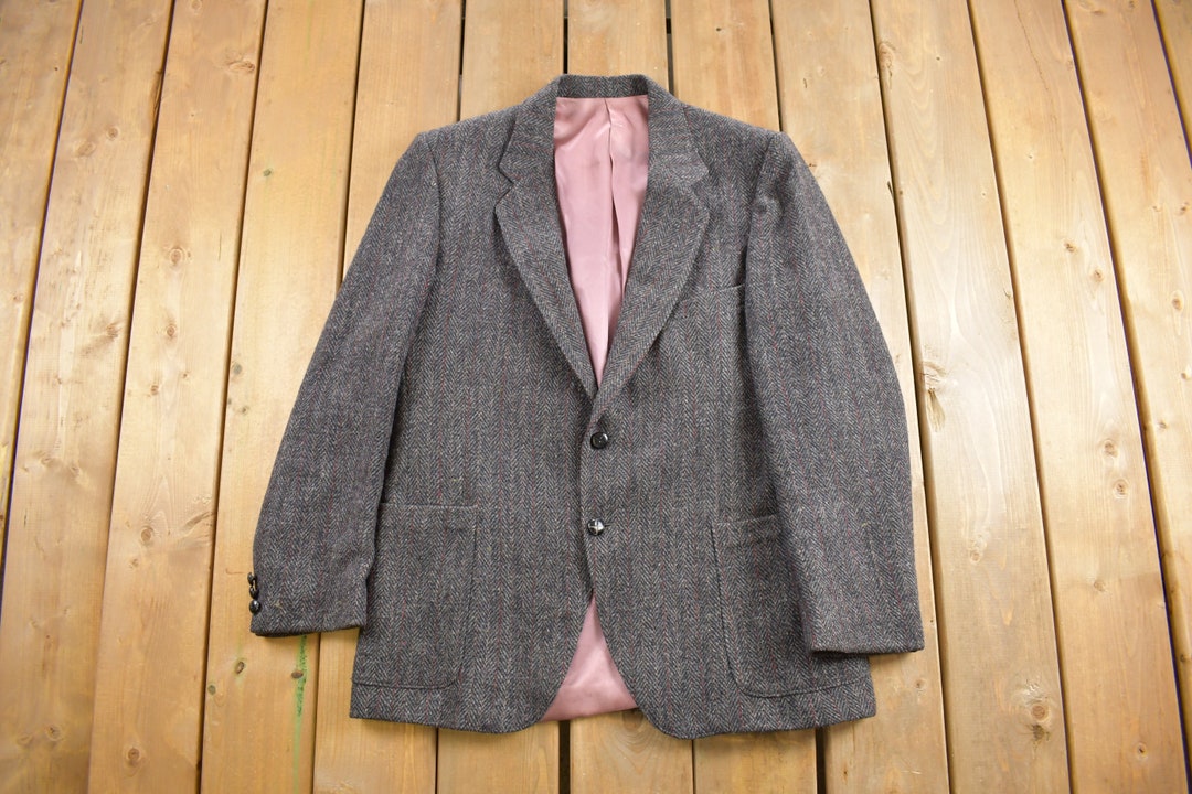 Vintage 1980s Harris Tweed Blazer / Made in Scotland / Casual Dress ...