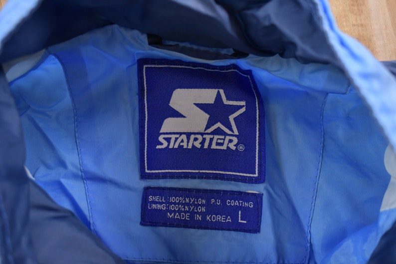 Vintage 1990s Starter North Carolina University Tar Heels NCAA Full Zip Windbreaker Jacket / Team Logo / Athletic Sportswear / Athleisure image 4