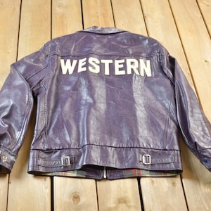Vintage 1970s Western University  Leather Varsity Jacket / London Ontario / Made In Canada / Collegiate Jacket / Streetwear Fashion
