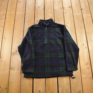 Vintage 1990s EBTek Fleece Sweater / Outdoorsman / 90s Sweater / Streetwear / Hiking / Fleece Zip up/ Quarter Zip