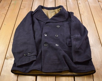 Small 40s US Navy Peacoat / Navy Blue Wool Overcoat 1940s WW2 - Etsy