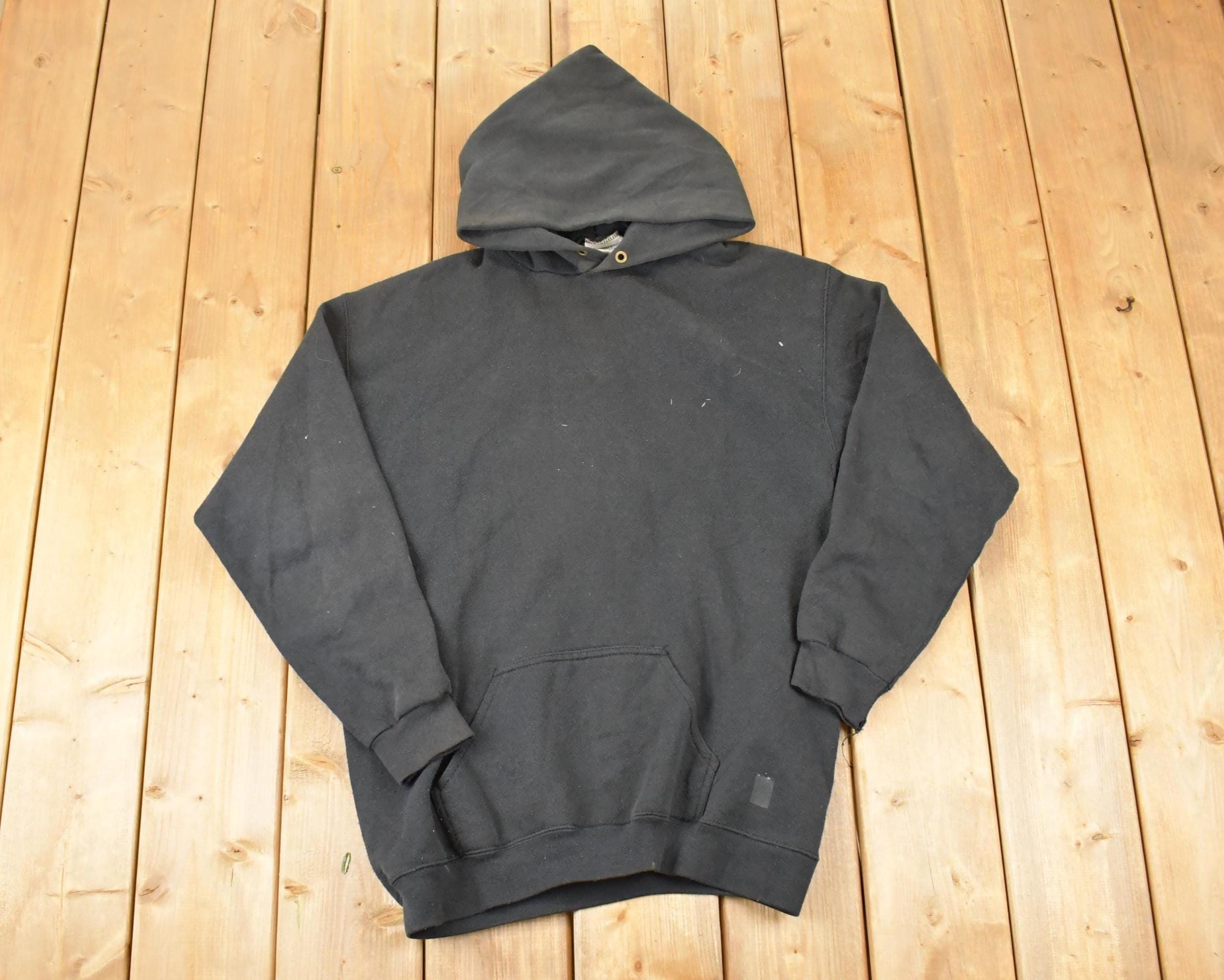 Vintage 1990s Discus Athletic Blank Hoodie Sweatshirt Mens L 