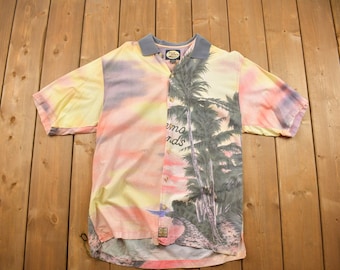 Vintage 1990s Tommy Bahama Button Up Shirt / 1990s Button Up / Vintage Flannel / Basic Button Up