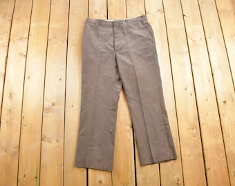 Vintage 1960's Brown Wool Trousers Size 36x28 / 1960s Wool Pants / Streetwear / True Vintage / Vintage Workwear / Wool Pants