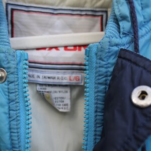 Vintage 1990s University Of North Carolina Tar Heels Puffer Jacket / Sportswear / Streetwear / Collegiate Jacket / Color Block / UNC image 6