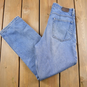 Vintage 1990s L.L Bean Classic Fit Plaid Cotton Lined Jeans 31 x 28 / Vintage Jeans / Vintage LL Bean / Streetwear Fashion / Vintage Pants