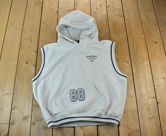 Vintage 1990s Maxenn Athletic 88 Graphic Hoodie Vest / 90s Hoodie 