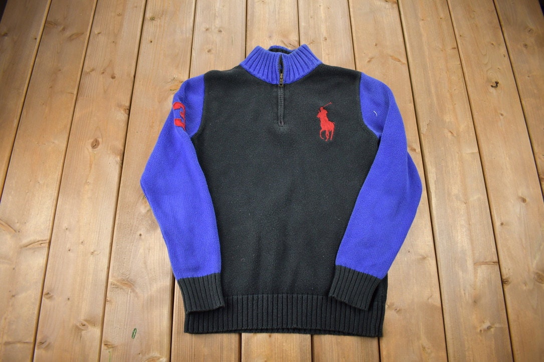 Vintage 1990s Ralph Lauren Womens Knit Zip up Sweater / Warm