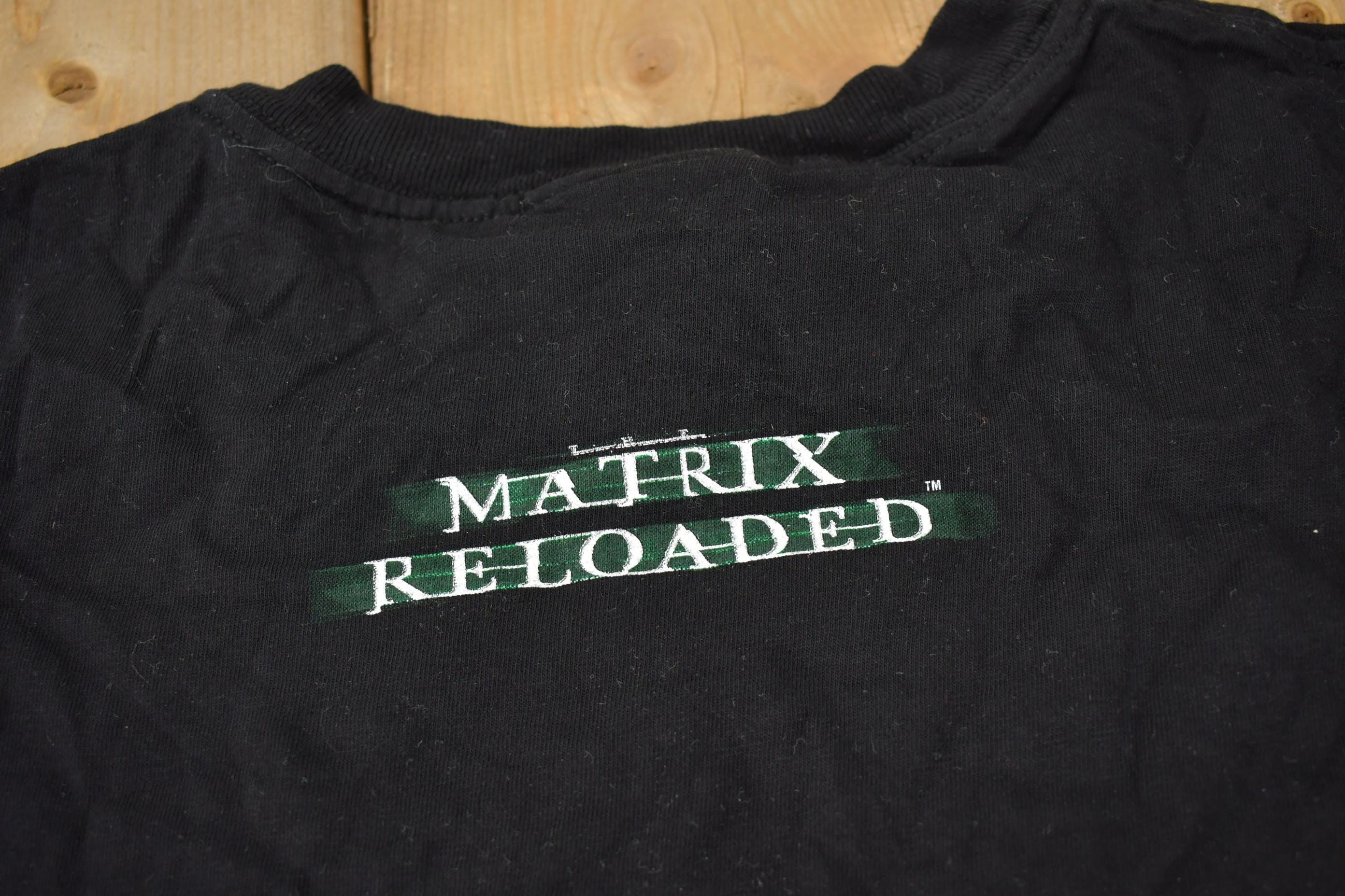 Vintage 2003 the Matrix Reloaded Sleeveless Movie Promo T-shirt 