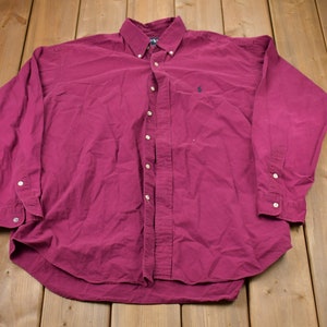 Vintage 1990s Ralph Lauren Polo Button Up Shirt / 1990&#39;s Button Up / Vintage Flannel / Casual Wear / Workwear / Pattern Button Up