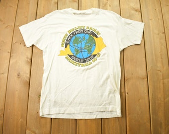 Vintage 1991 North Bullitt Eagles World Tour Basketball Graphic T Shirt / Big Print / 80s / 90s / Streetwear / Made In USA
