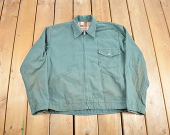 Vintage 1970s JP Plaid Lined Light Jacket / True Vintage / Workwear / Talon Zipper / Vintage Windbreaker