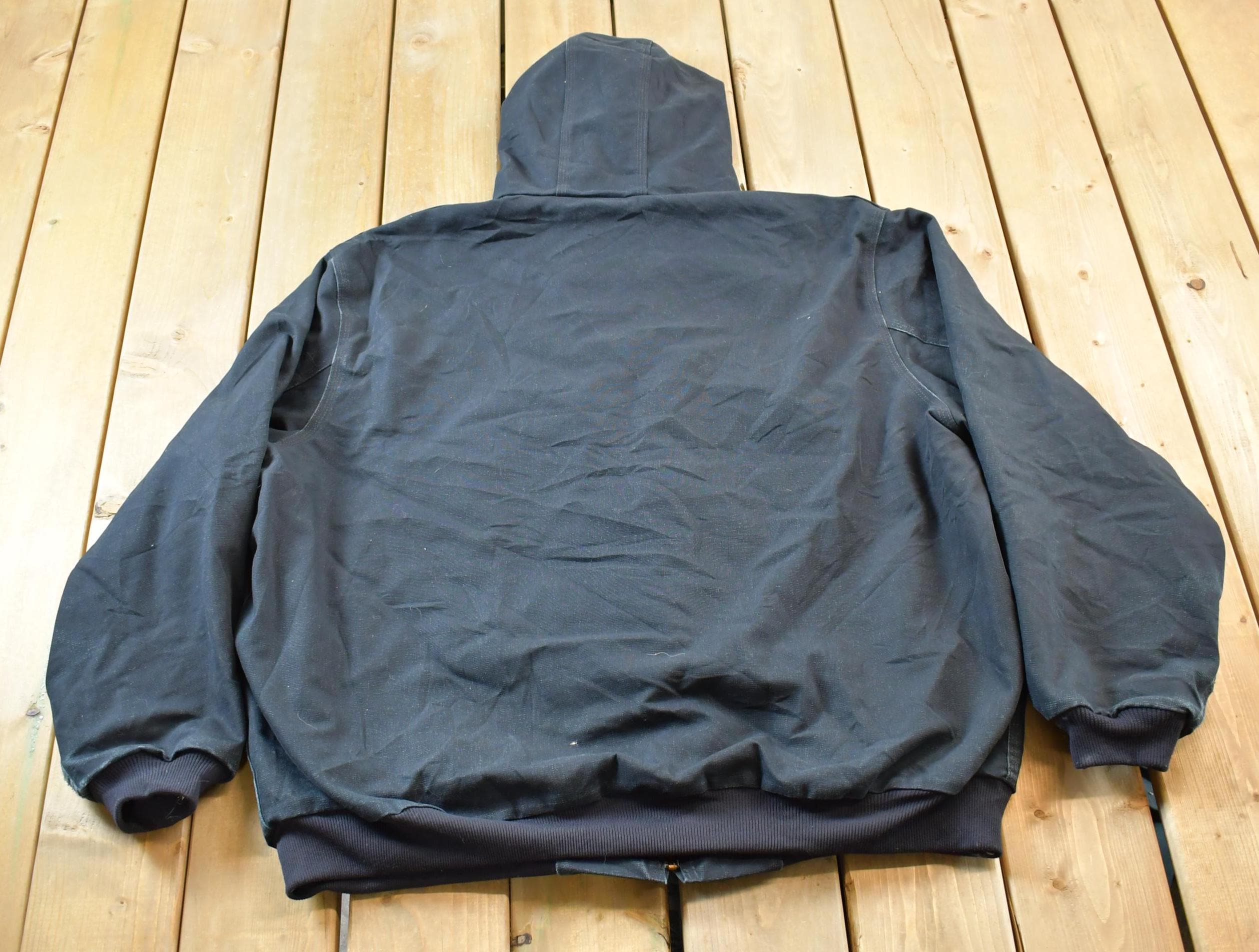 Vintage 1990s Carhartt Black Cinched Active Jac Work Jacket