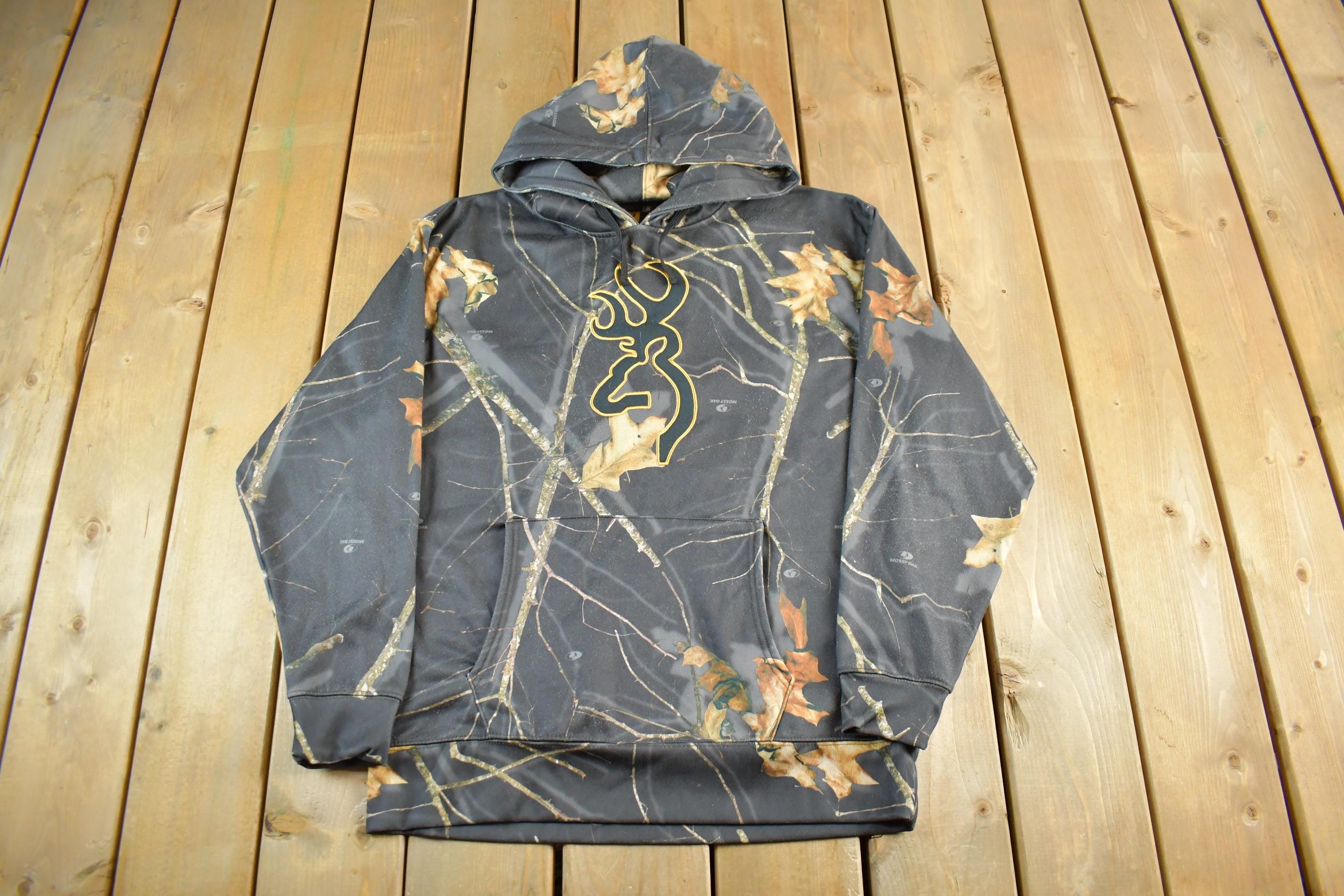 Vintage 2000s Browning Tree Camo Hoodie Sweatshirt Men
