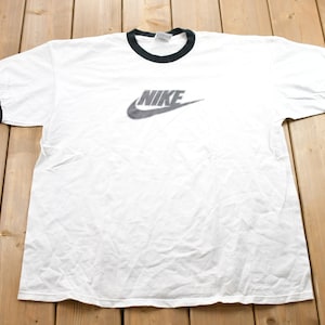 Vintage 1990s Nike Ringer Graphic T-Shirt / 90s Nike Swoosh / Streetwear / Vintage Athleisure / Brand and  Logo / 90&#39;s Nike