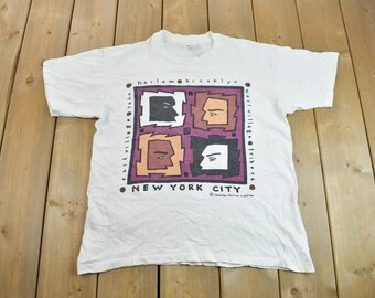 Vintage 1990s New York City 5 Boroughs Souvenir Travel T-Shirt / Made In USA / Size L / Vintage NYC