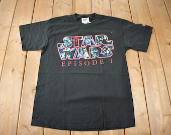 Vintage 1999 Star Wars Episode 1 The Phantom Menace Promo T-Shirt Size L