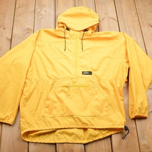 Vintage 1990s Yellow Windbreaker / 90s Light Jacket / Rain Jacket / Workwear / Outerwear Jacket / Streetwear / Half Zip / Half Zip Jacket