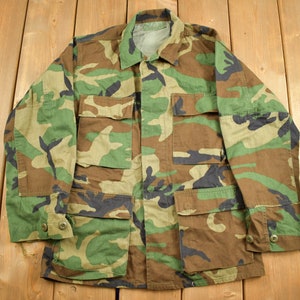 Vintage 1985 US Army Woodland Camo Military Field Jacket / US Army Green / Vintage Army / Militaria / Army Jacket / U.S. Army JROTC /
