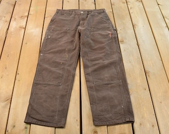 Vintage Carhartt B07 Dnm Denim Dungaree Fit 34 X 30 Double Knee