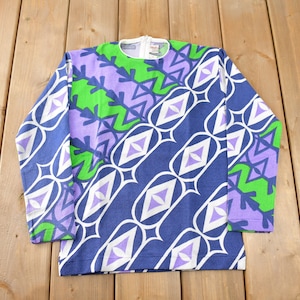 True Vintage 1960s Deadstock Helen Sue All Over Print Psychedelic Knit Nylon Sweater