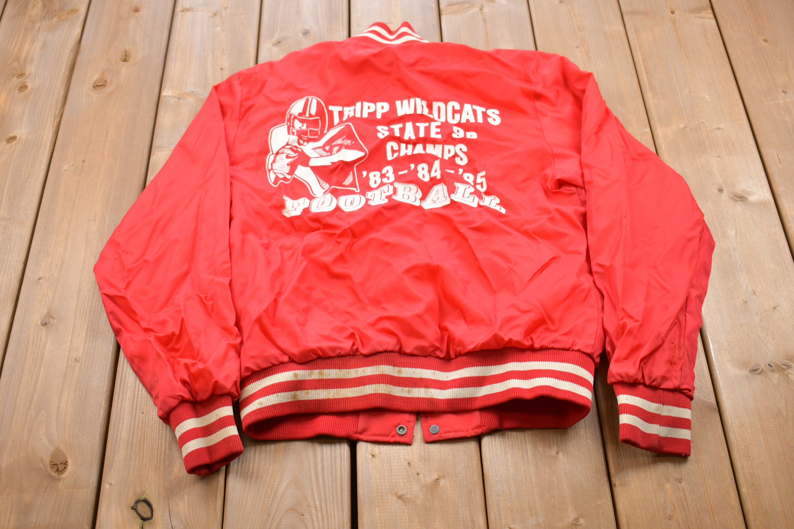 Vintage 1980s Birdie Football Varsity Bomber Jacket
