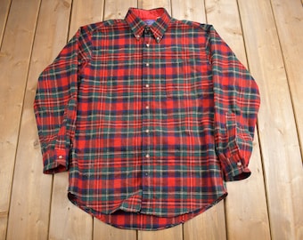 Vintage 1990s Pendleton Tartan Plaid Button Up Shirt / 100% Virgin Wool / Outdoor / Casual Wear / Pendleton Flannel / Made In USA