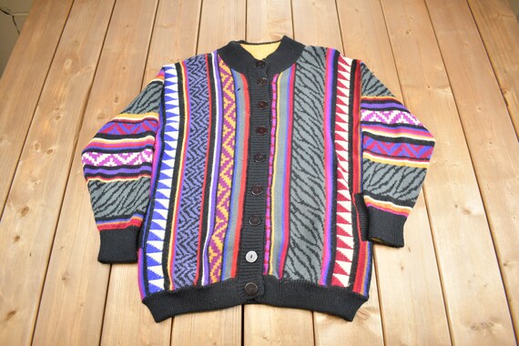 Vintage 1990s The Peruvian Connection 3D Knit Car… - image 1