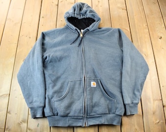 Vintage Y2K Carhartt Thermal Lined Heavy Weight  Zip Up Hoodie / Vintage Workwear / Vintage Carhartt / Distressed