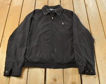 Vintage 1990s Polo Ralph Lauren Green Harrington Jacket / Vintage