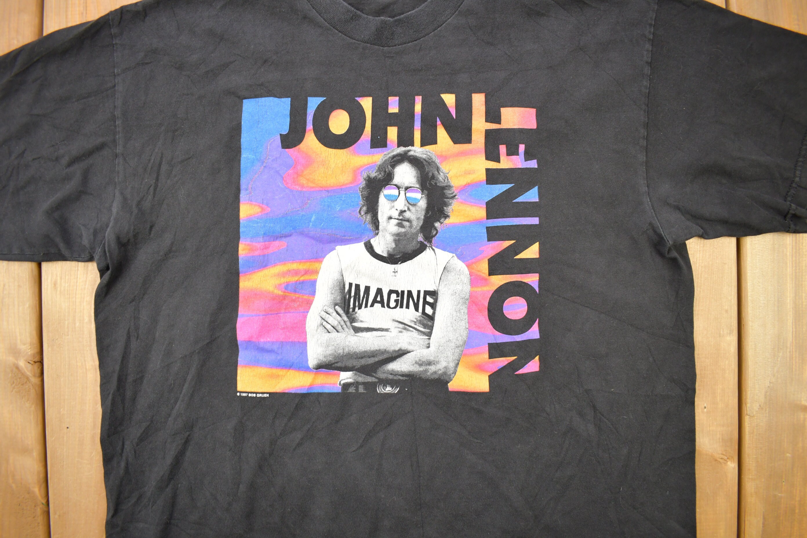 ヴィンテージ 1997 ジョン・レノン グラフィック バンド Tシャツ
