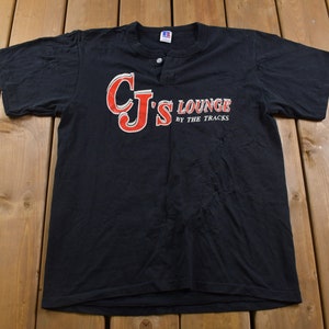 Vintage 1990s Russell Athletics CJ&#39;s Lounge Graphic T-Shirt / Streetwear / Retro Style / Single Stitch / Made In USA / 90s Graphic Tee