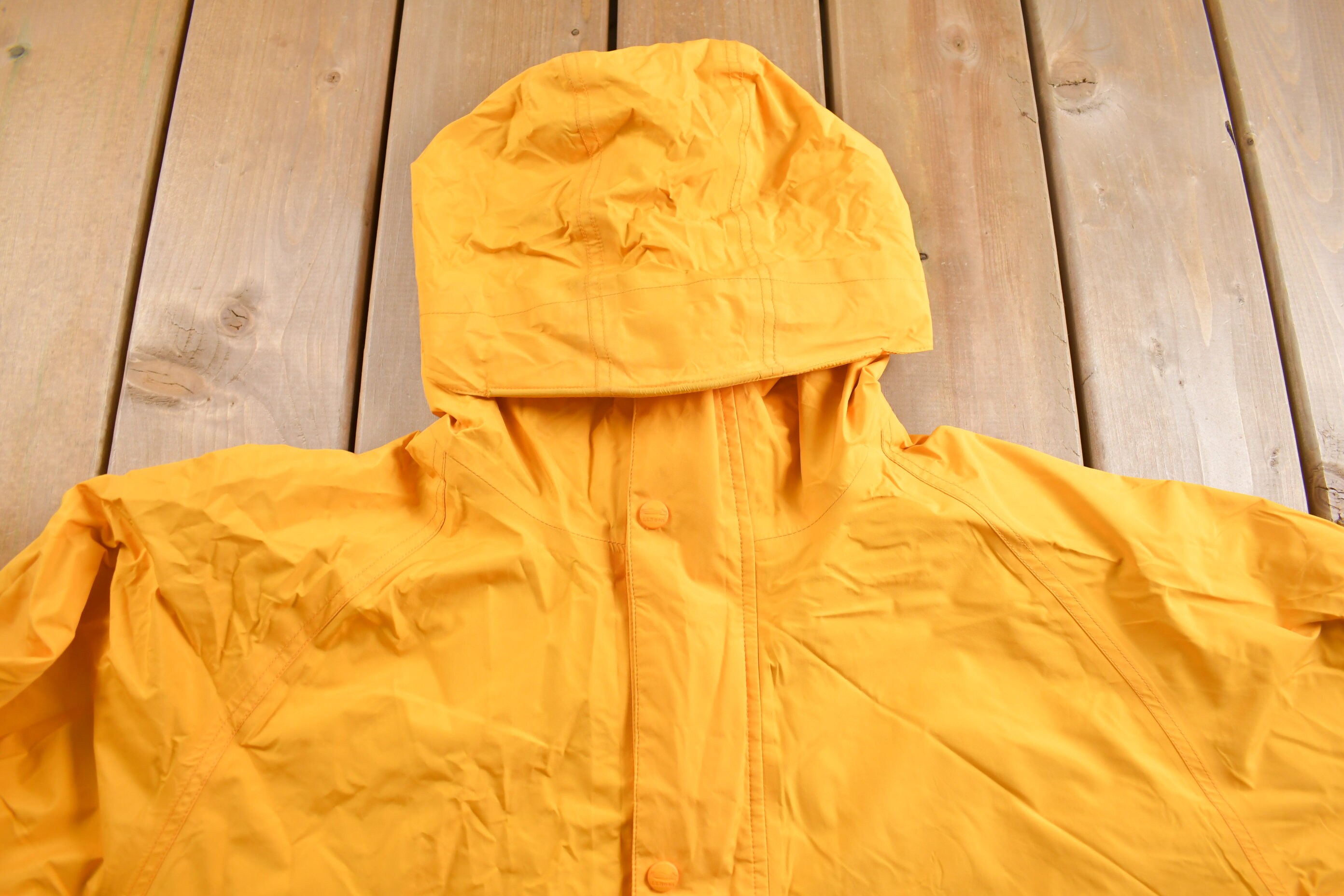 Vintage 1990s LL Bean Gore tex Yellow Rain Coat Gore Tex Rain