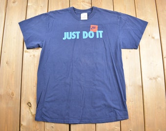 Vintage 2000s Nike Just Do It Graphic T Shirt / Vintage T Shirt / Streetwear / Graphic Tee / Silver Tag