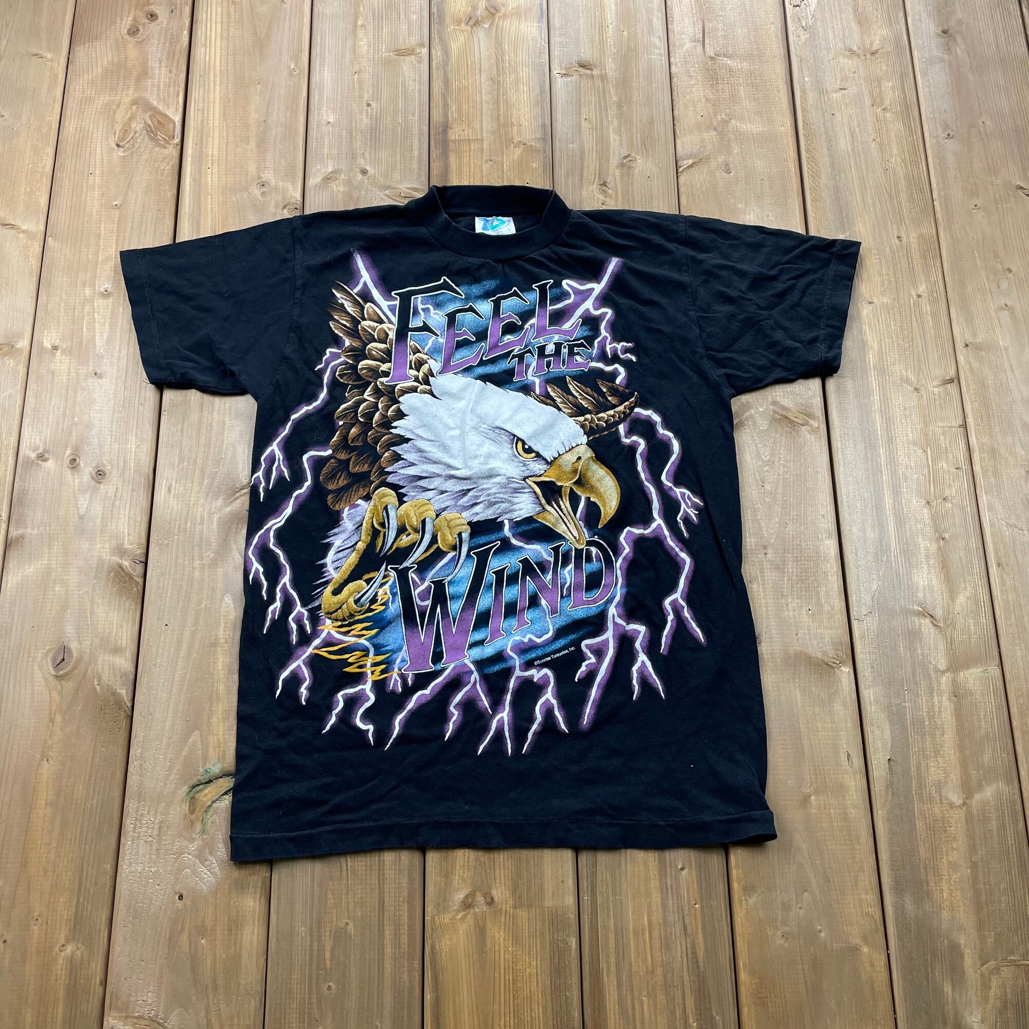 Vintage 90's American Thunder Feel The Wind Eagle T-Shirt