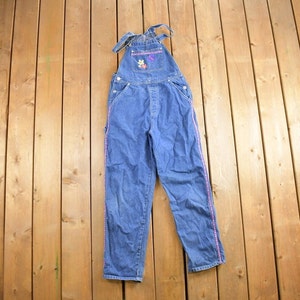 Vintage 1990s Kid Looks Cute Butterfly Denim Jean Overalls Size 34x28 / Vintage Overalls / Streetwear / Emboridered