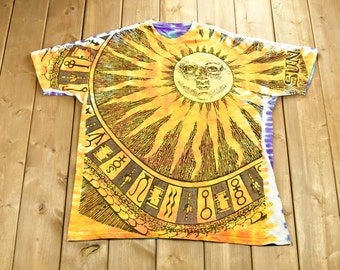 Vintage 1992 Liquid Blue Sun & Moon T Shirt / Liquid Blue / All Over Print / 90's Liquid Blue / Streetwear / Retro Style / Made In USA