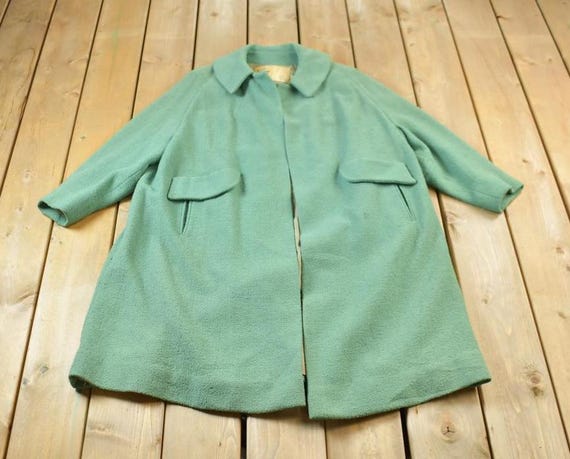 Vintage 1960s Fredleys Mint Green Wool Button Up Jacket / 60s Wool / Fall Jacket / Trench Coat / Streetwear / Formal / Don La Vigna New York