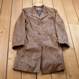 Vintage 1990s Raffaello Leather Jacket / Fall Outerwear / Leather Coat / Winter Outerwear / Streetwear Fashion / Full Length