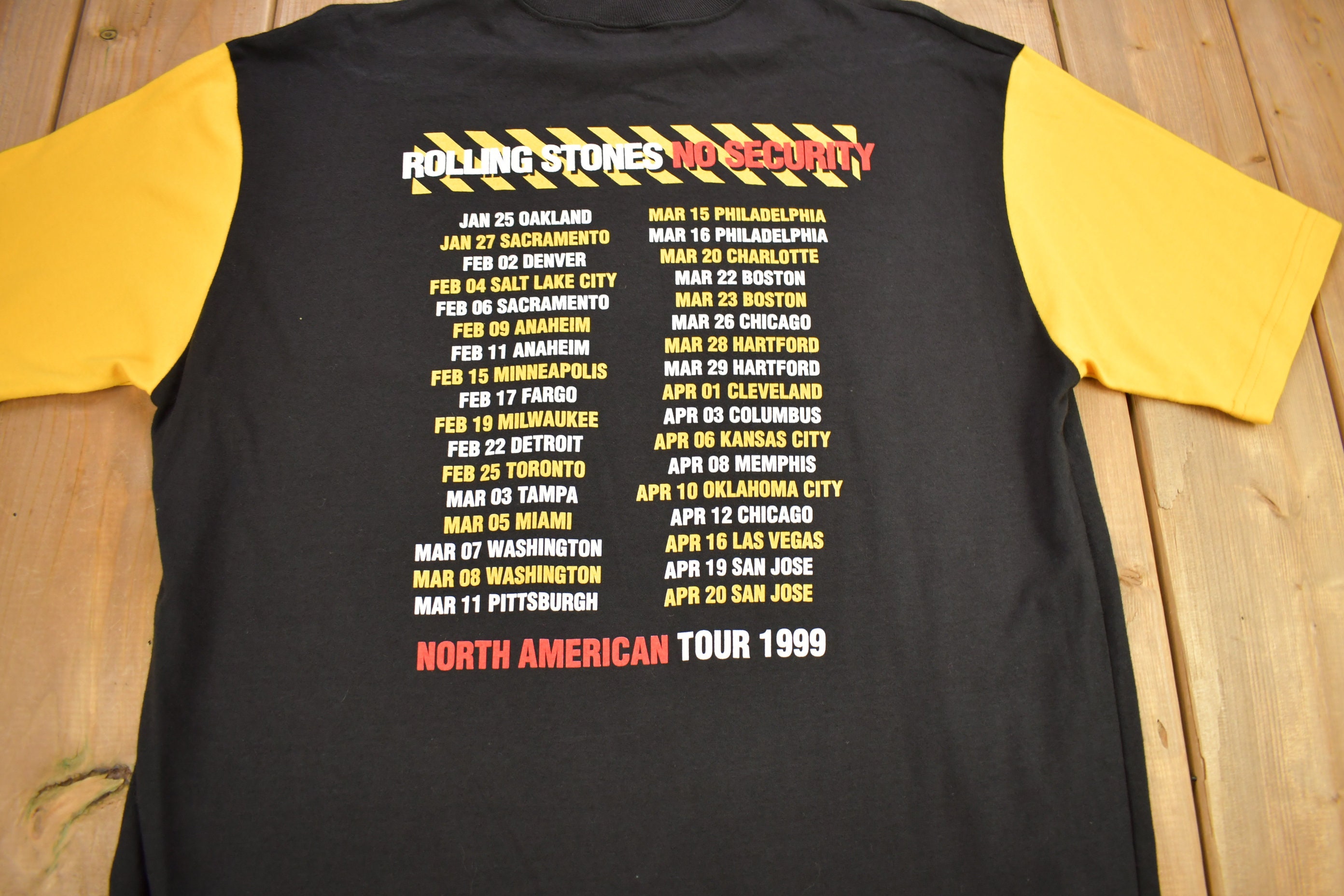 Vintage 1999 the Rolling Stones No Security Tour Band T-shirt