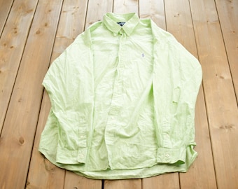 Vintage 1990s Ralph Lauren Blake Gingham Casual Long Sleeve Button Up