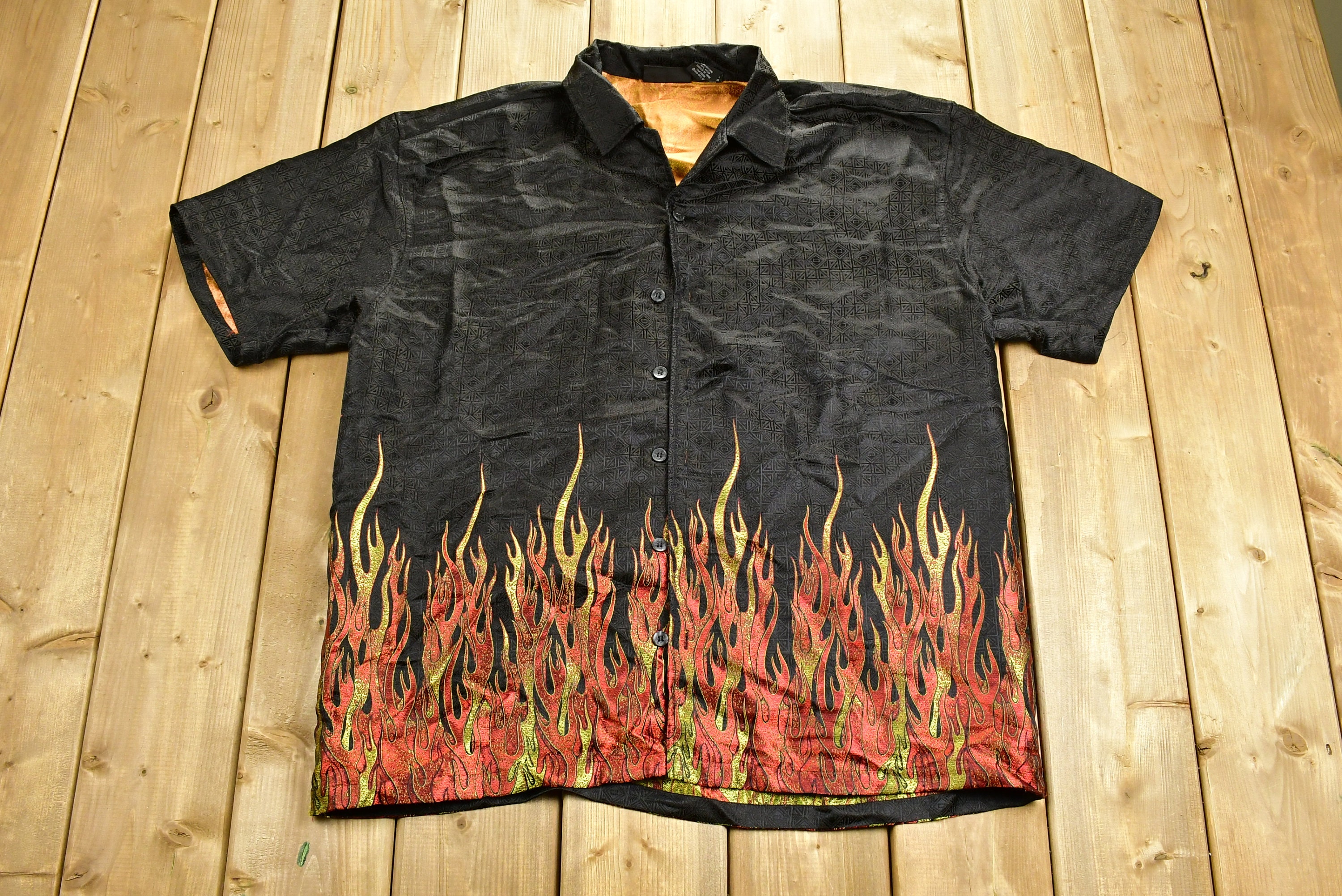 Vintage 2001 Flame Graphic Button up 